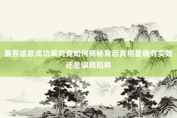 黑客追款成功率究竟如何揭秘背后真相是确有实效还是骗局陷阱