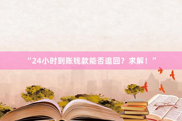 “24小时到账钱款能否追回？求解！”